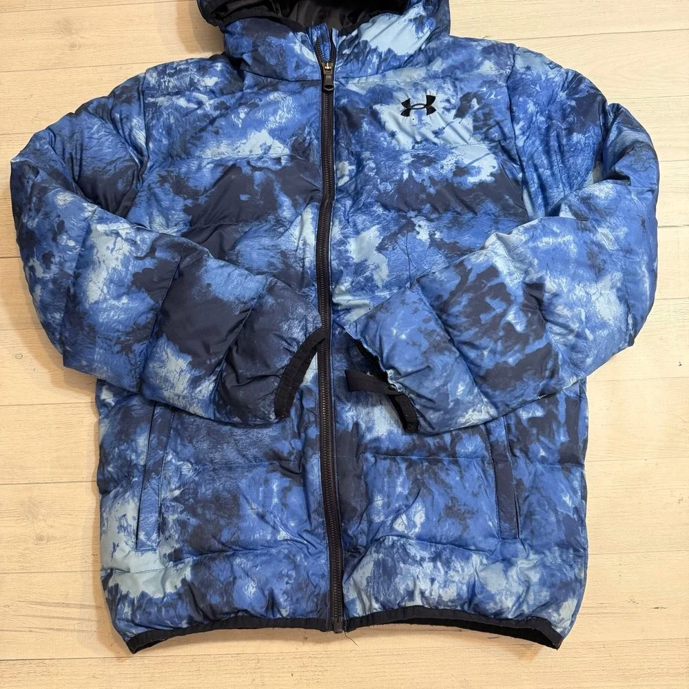 Under Armour Youth Boy's Blue Print‎ Pronto Puffer Jacket youth large